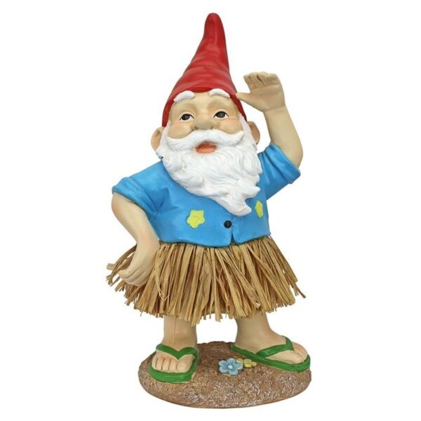 Design Toscano AL60159 6 1/2 Inch Hawaiian Hank Grass Skirt Gnome Statue