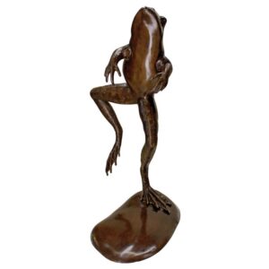 Design Toscano AS22053 17 Inch Giant Leaping Frog Statue - Bronze