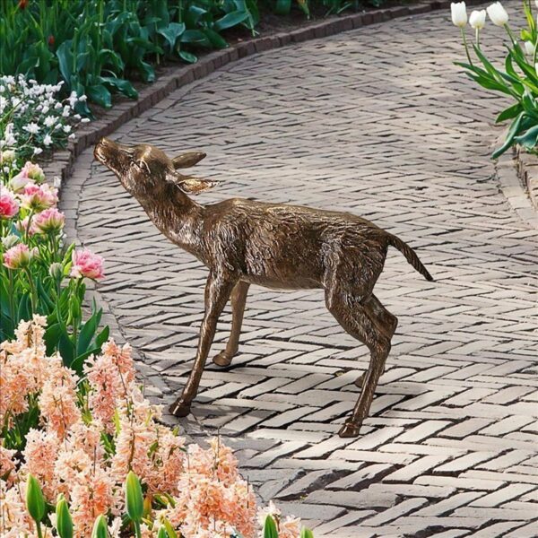 Design Toscano AS223682 7 1/2 Inch Standing Fawn Statue - Bronze