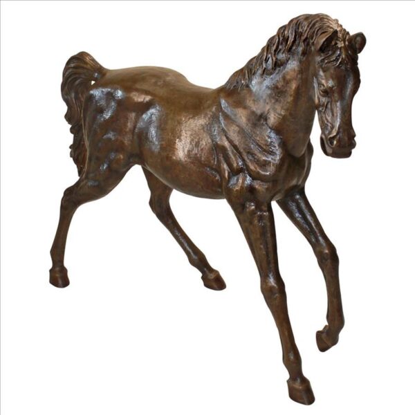 Design Toscano AS23232 57 1/2 Inch Trotting Thoroughbred Horse, Left - Bronze