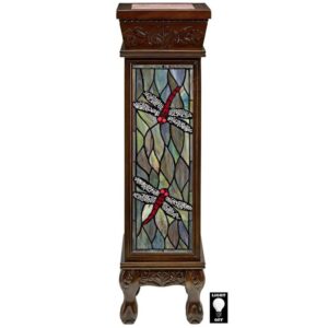 Design Toscano BN1035 10 Inch Dragonfly Stained Glass Pedestal