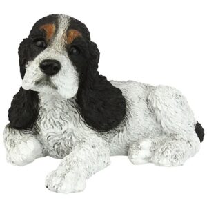 Design Toscano CF2458 10 Inch Cocker Spaniel Puppy - Black and White