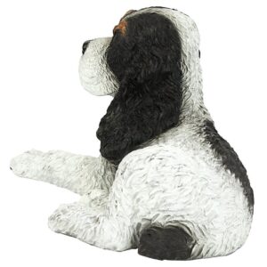 Design Toscano CF2458 10 Inch Cocker Spaniel Puppy - Black and White