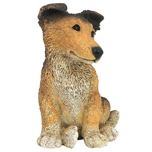 Design Toscano CF2486 7 1/2 Inch Collie Puppy Statue - Brown