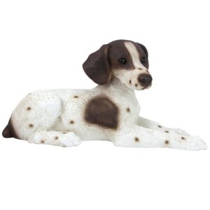 Design Toscano CF3446 14 Inch Pointer Puppy Statue - Brown and White