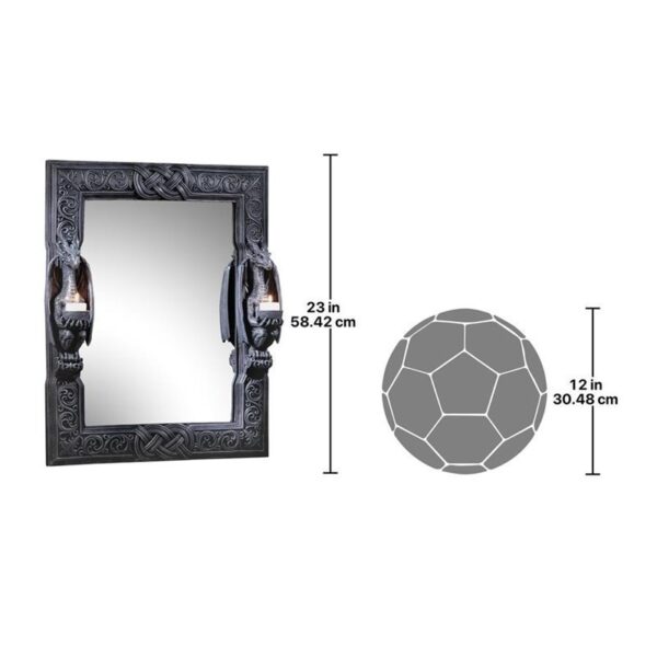 Design Toscano CL2429 19 1/2 Inch Twin Sentinel Dragons Mirror