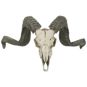 Design Toscano CL3377 18 1/2 Inch Corsican Ram Skull and Horns Plaque