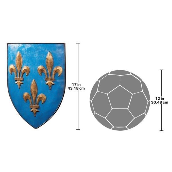 Design Toscano CL47033 12 1/2 Inch Fleur De Lis Shield Plaque