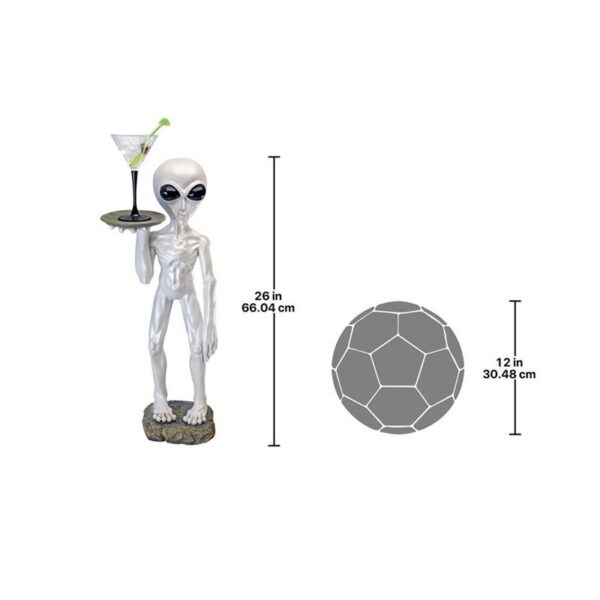 Design Toscano CL5304 10 1/2 Inch Roswell the Alien Butler Table