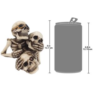 Design Toscano CL7027 3 1/2 Inch Hear See Speak No Evil Skeleton Pen Holder