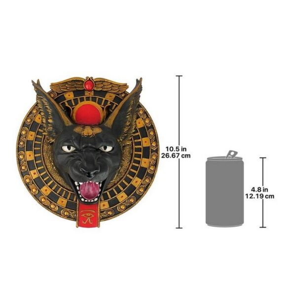 Design Toscano CL76032 10 Inch Bad Tempered Bastet Egyptian Cat Wall Plaque - Multicolor