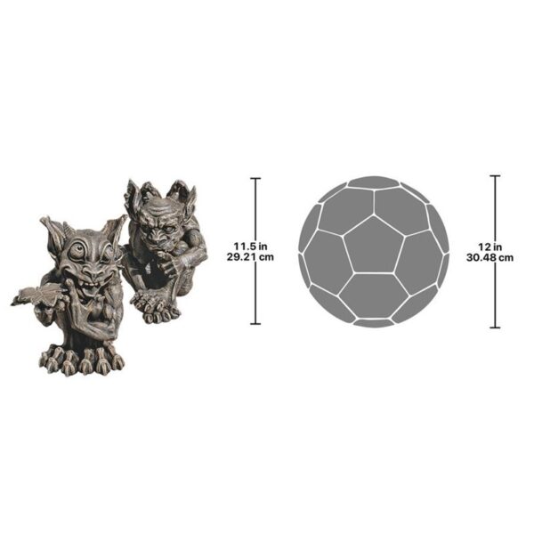 Design Toscano CL93689 8 Inch Set of Babble and Whisper Gargoyles