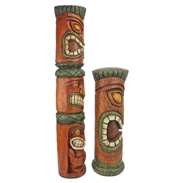 Design Toscano CS922670 7 Inch Aloha Hawaii Tikis, Set of 2