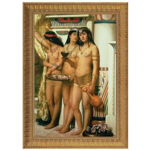 Design Toscano DA1022 21 1/2 Inch Pharaohs Handmaidens Framed 1882 Canvas Replica Painting - Medium