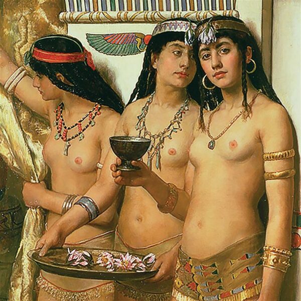 Design Toscano DA1022 21 1/2 Inch Pharaohs Handmaidens Framed 1882 Canvas Replica Painting - Medium