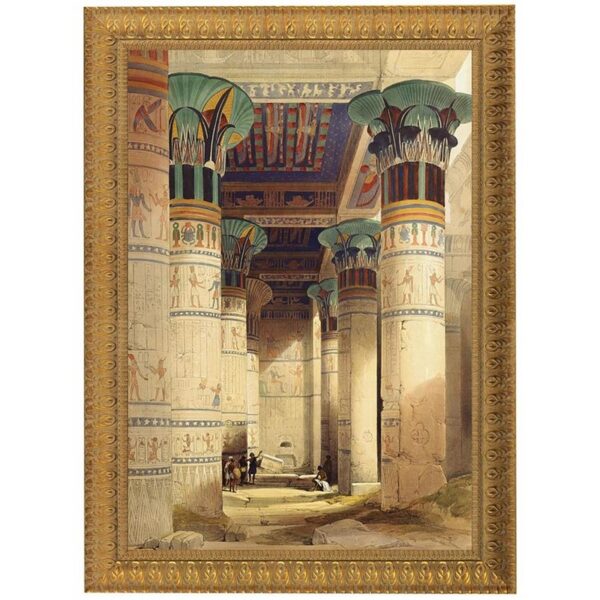 Design Toscano DA1223 28 1/2 Inch Egyptian Grand Portico Philae Framed Canvas Replica Painting - Large