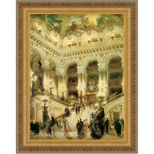 Design Toscano DA1263 31 1/4 Inch Le Couloir de l'Opera Framed Canvas Replica Painting - Large