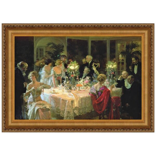 Design Toscano DA1382 30 1/4 Inch The End of Dinner Canvas Replica Painting - Small