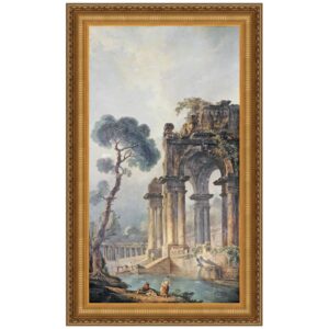 Design Toscano DA1492 18 1/4 Inch The Ruins Near The Water 1779 Canvas Replica Painting - Medium