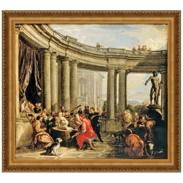 Design Toscano DA1553 24 3/4 Inch Concert Given in The Interior of a Circular Gallery of The Doric Order Canvas Replica Painting - Large