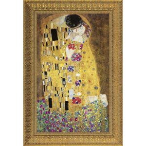 Design Toscano DA1561 19 1/2 Inch The Kiss Framed Canvas Replica Painting - Small