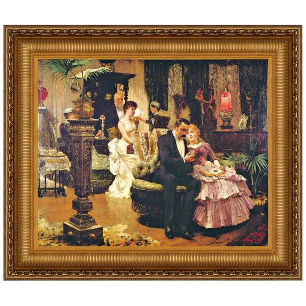 Design Toscano DA1601 22 1/4 Inch The Conversation Piece Canvas Replica Painting - Small