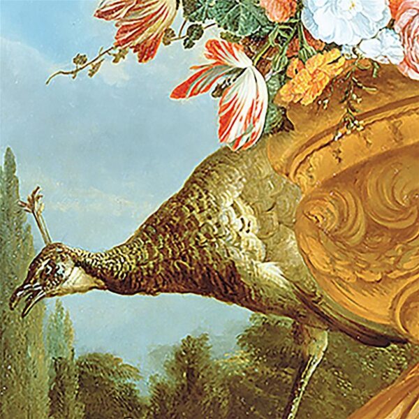 Design Toscano DA1612 24 1/2 Inch a Peacock On a Decorative Urn Canvas Replica Painting - Medium