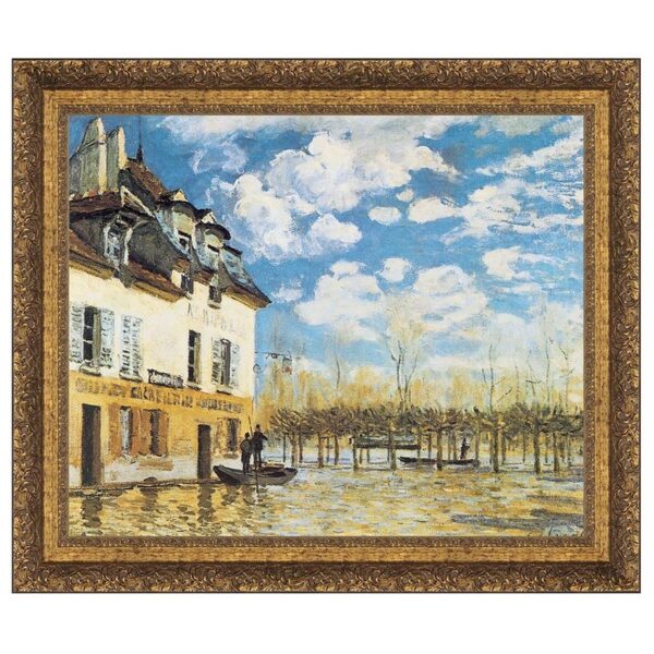 Design Toscano DA1942 25 1/2 Inch Linondation a Port Marly 1876 Canvas Replica Painting - Medium