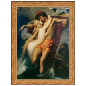 Design Toscano DA2193 31 Inch The Fisherman and The Syren 1858 Canvas Replica Painting - Large