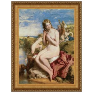 Design Toscano DA2251 14 3/4 Inch Bathers Surprised 1853 Canvas Replica Painting - Small