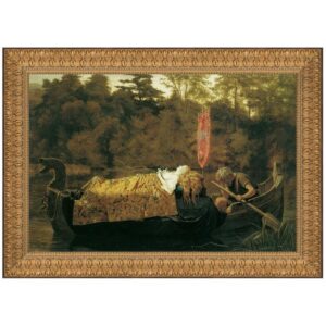 Design Toscano DA2444 48 1/2 Inch Elaine The Lily Maid of Astolat 1870 Canvas Replica Painting - Grande