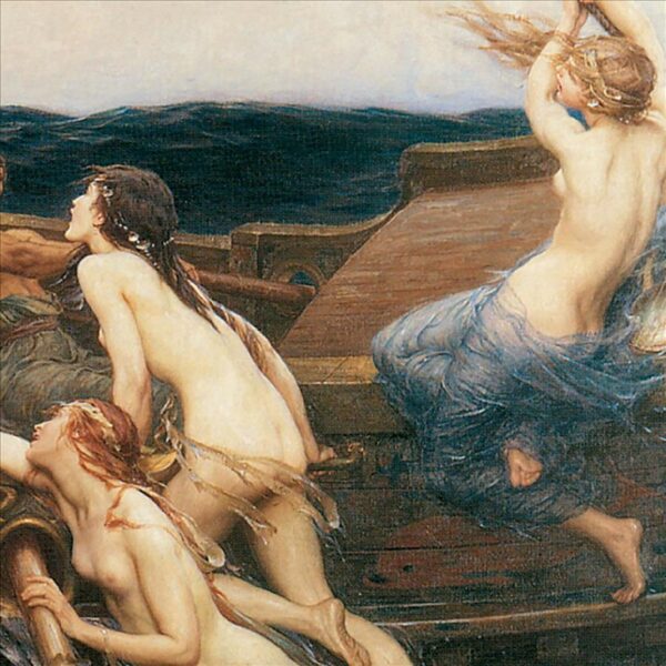 Design Toscano DA2591 17 1/4 Inch Ulysses and The Sirens 1909 Canvas Replica Painting - Small