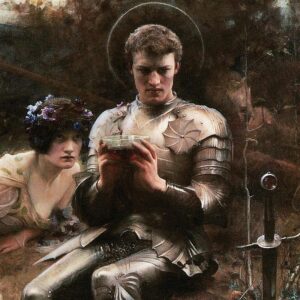 Design Toscano DA2601 16 1/2 Inch The Temptation of Sir Percival 1894 Canvas Replica Painting - Small