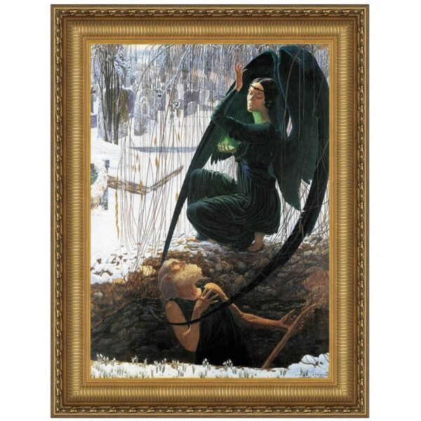 Design Toscano DA2642 23 1/4 Inch The Death of The Gravedigger 1895 Canvas Replica Painting - Medium