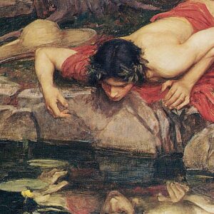 Design Toscano DA2774 52 1/4 Inch Echo and Narcissus 1903 Framed Canvas Replica Painting - Grande