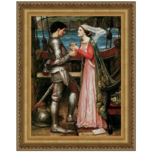 Design Toscano DA2791 14 3/4 Inch Tristan and Isolde Sharing The Potion 1916 Canvas Replica Painting - Small