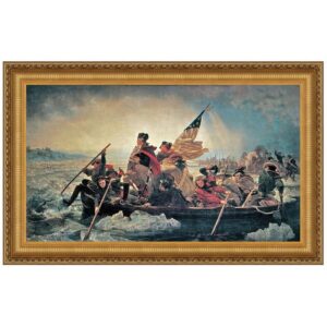 Design Toscano DA2801 18 3/4 Inch Washington Crossing The Delaware 1851 Framed Canvas Replica Painting - Small