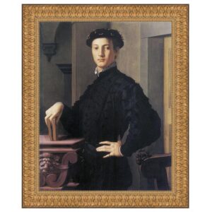 Design Toscano DA2852 24 Inch Portrait of a Young Man 1503 Framed Canvas Replica Painting - Medium