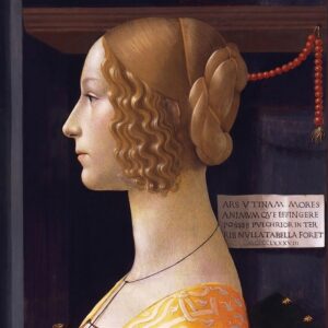 Design Toscano DA2862 20 1/2 Inch Portrait of Giovanna Degli Albizzi Tornabuoni 1499 Framed Canvas Replica Painting - Medium