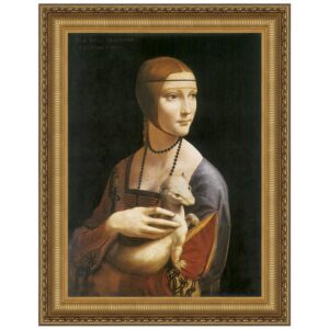 Design Toscano DA2872 23 3/4 Inch Lady with an Ermine 1490 Canvas Replica Painting - Medium