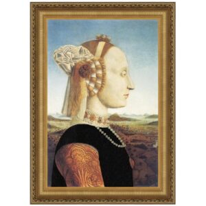 Design Toscano DA2941 14 1/4 Inch Portrait of Battista Sforza 1466 Canvas Replica Painting - Small