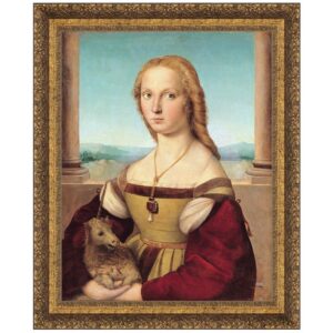 Design Toscano DA2982 22 1/2 Inch Young Woman with Unicorn 1506 Canvas Replica Painting - Medium