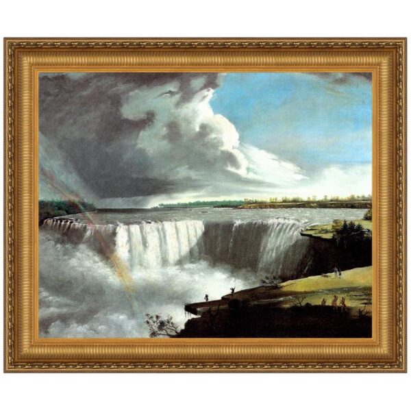 Design Toscano DA3302 27 1/4 Inch View of The Western Branch of The Falls of Niagara 1802 Canvas Replica Painting - Medium