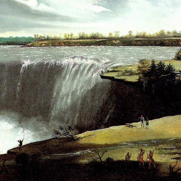 Design Toscano DA3302 27 1/4 Inch View of The Western Branch of The Falls of Niagara 1802 Canvas Replica Painting - Medium