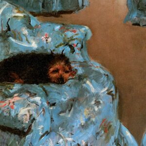 Design Toscano DA3404 48 1/2 Inch Little Girl in a Blue Armchair 1878 Canvas Replica Painting - Grande