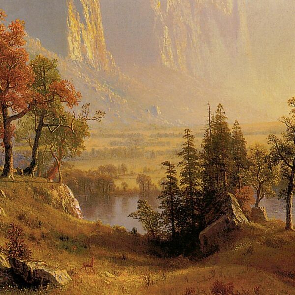 Design Toscano DA3562 28 1/4 Inch Yosemite Valley 1868 Framed Canvas Replica Painting - Medium