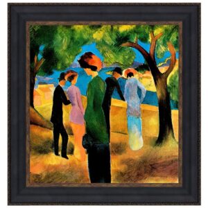 Design Toscano DA3681 14 1/4 Inch Lady in a Green Jacket Framed Canvas Replica Painting - Small