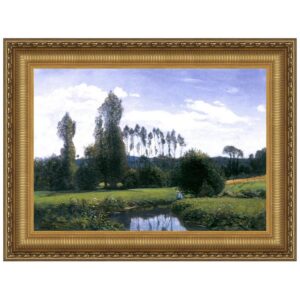 Design Toscano DA3761 14 3/4 Inch View at Rouelles Le Havre 1858 Canvas Replica Painting - Small