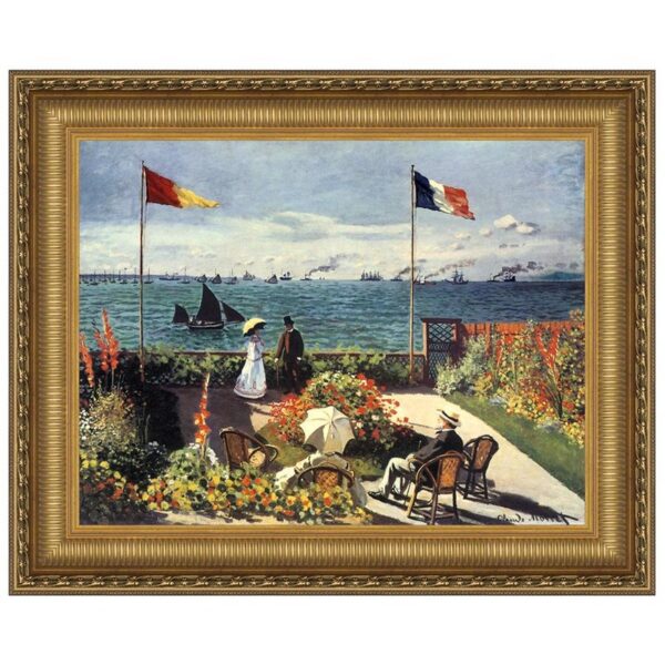 Design Toscano DA3792 26 3/4 Inch The Terrace at Sainte Adresse 1867 Canvas Replica Painting - Medium