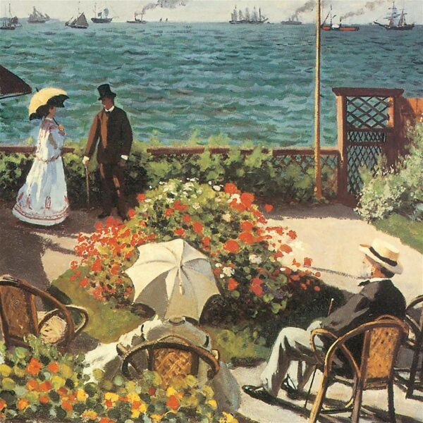 Design Toscano DA3792 26 3/4 Inch The Terrace at Sainte Adresse 1867 Canvas Replica Painting - Medium